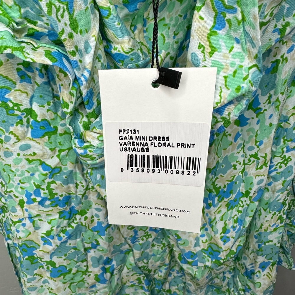 Faithfull the Brand NWT Women’s Gaia Halter Mini Dress In Varenna Floral Print - Picture 7 of 8